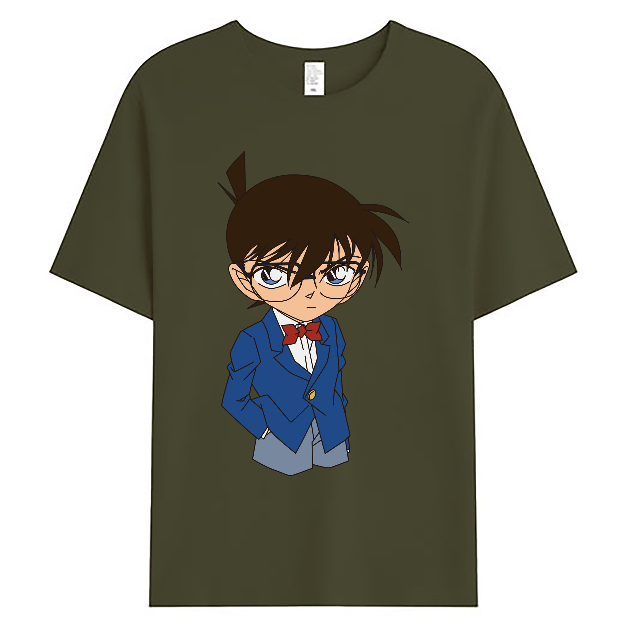 （画像用） 名探偵コナン 江戸川 コナン Detective Conan Conan Edogawa 綿100％ メンズ半袖Tシャツ｜肌触りやわらか＆通気性